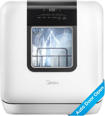 MDC17P2DWW Countertop Dishwasher Portable with 6L(1.59G) Built-in Water Tank, 5+2 Programs, Auto Doo