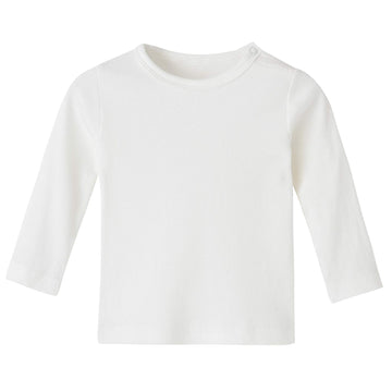 Long Sleeve Tee Shirt Baby Girl Boy Cream White