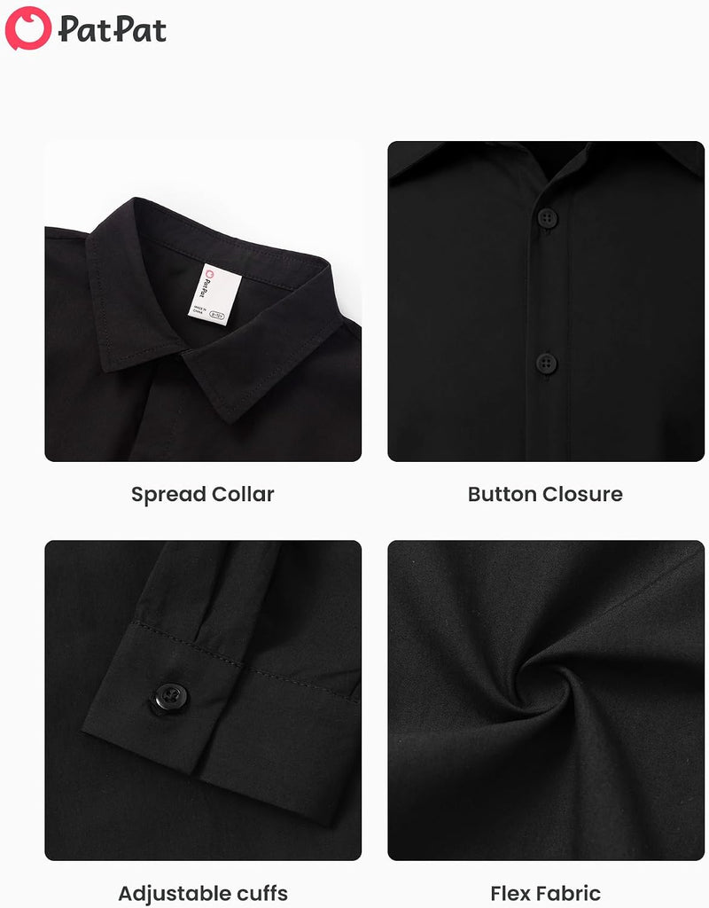 Boys Cotton Long Sleeve Button Down Dress Shirt