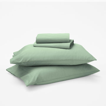 Queen Supima Cotton Percale Sheet Set, Sage