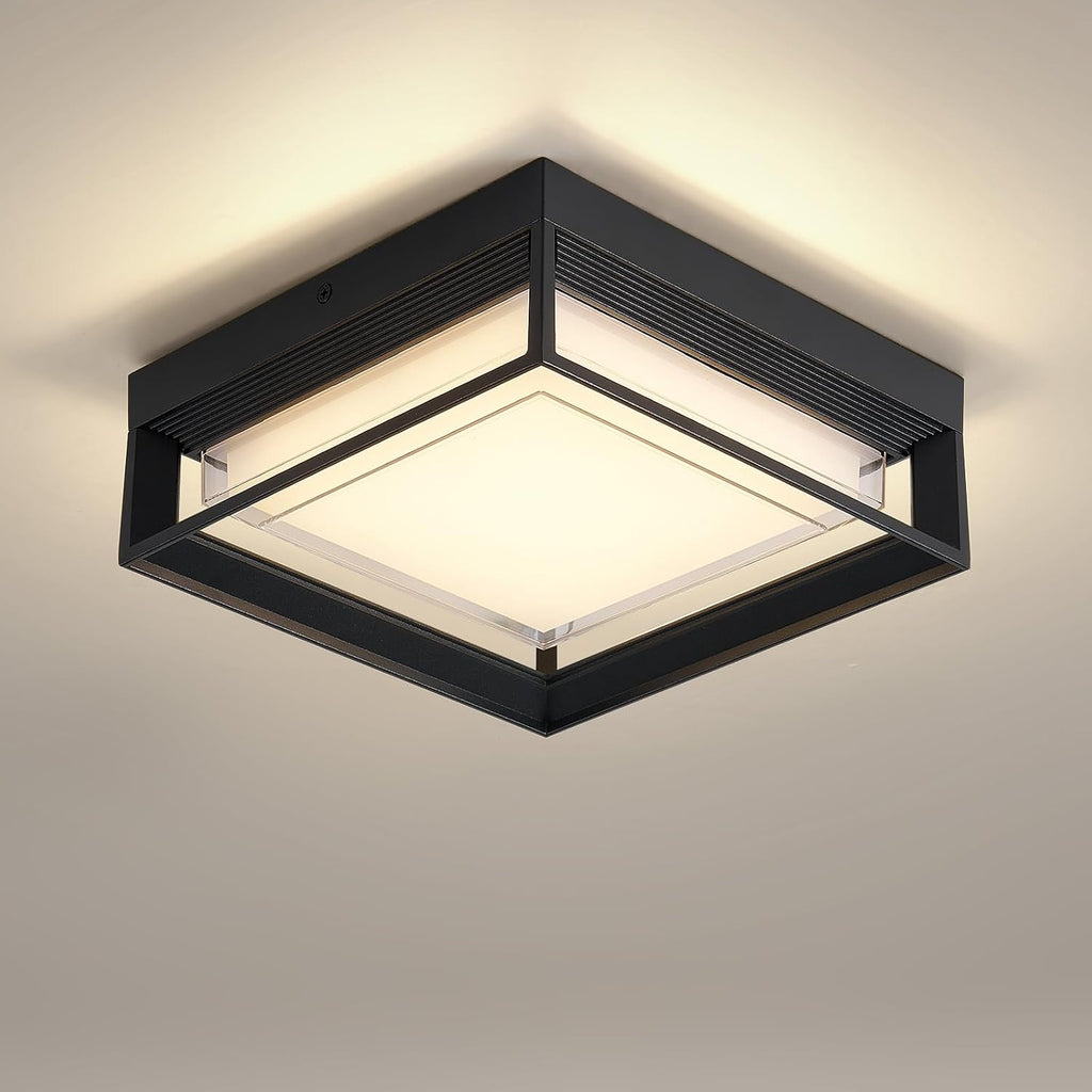Outdoor Square Flush Mount LED Ceiling Light Fixture