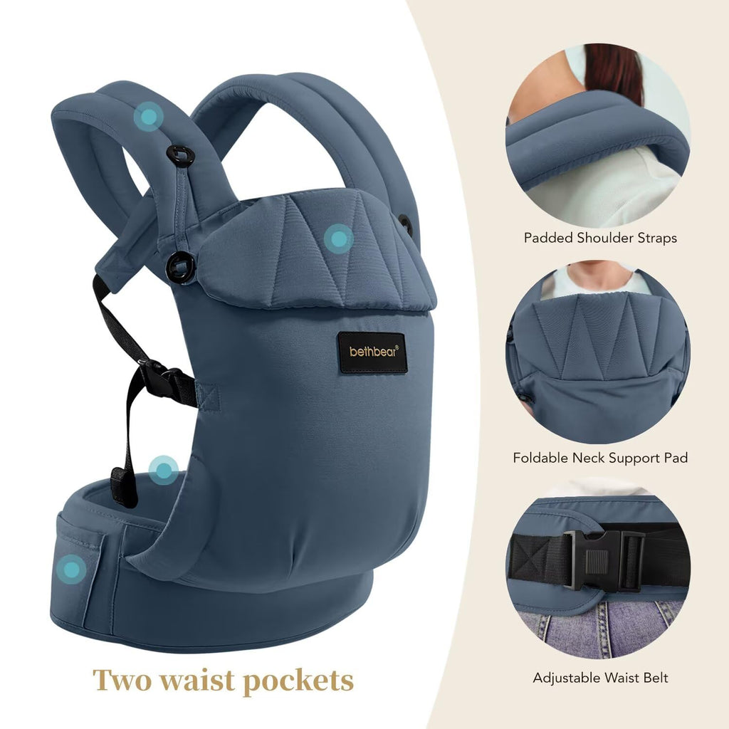 Carrier Newborn to Toddler, 7-45 lbs with Natural Material, Ergonomic Design,Versatile and Adjustable,Hands Free
