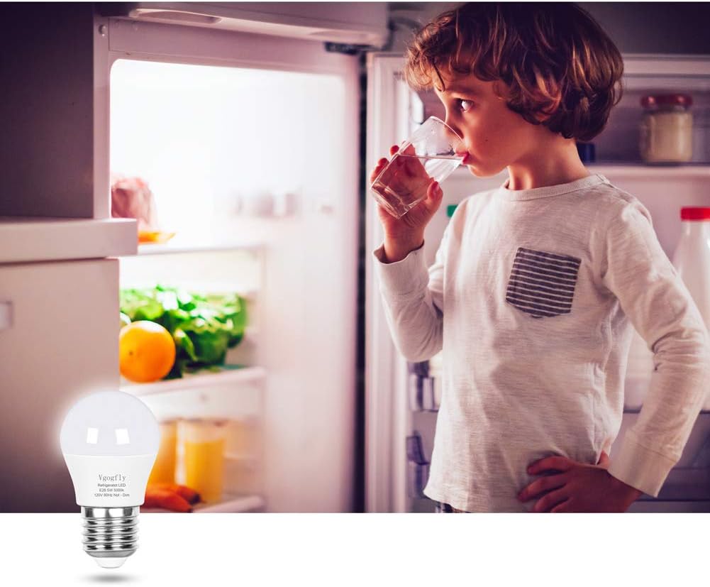 LED Refrigerator Light Bulb 40W Equivalent 120V A15 Fridge Waterproof Bulbs 5 W Daylight White 5000K E26 Medium Base