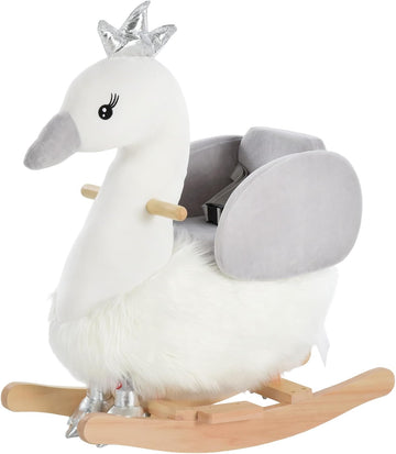 Rocking Horse with Sound for Toddlers Safety Belt 18-36 Months White