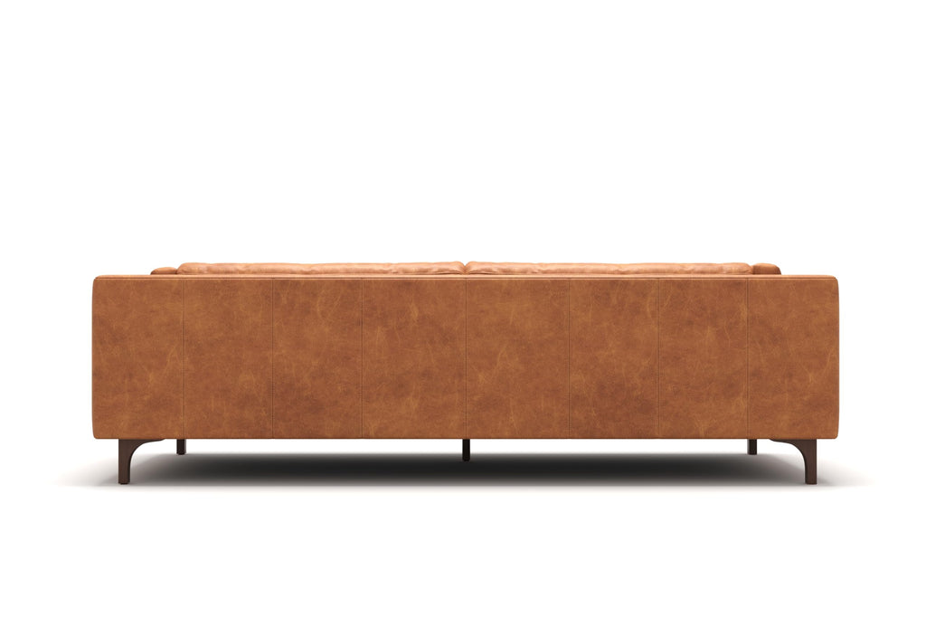 Mary Leather Couch 93" | Top Grain Nappa 11000 Leather Wide Seat, Solid Wood Frame, Plush Cushioning, Top-Stitched