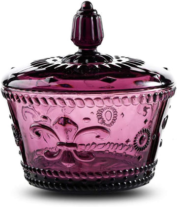 European Retro Nostalgic Three-Dimensional Relief Color Glass Jar Candy Jar Seasoning Jar With Lid