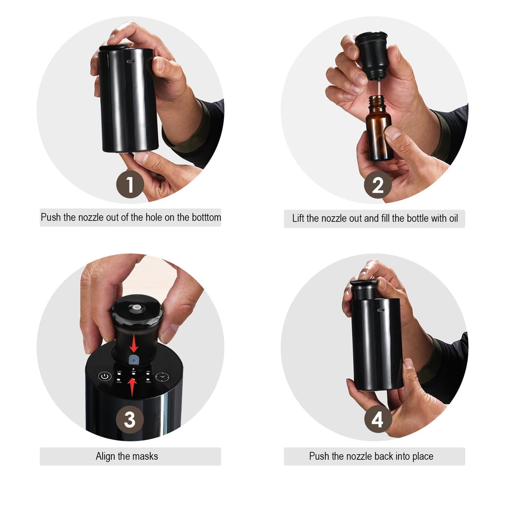 Waterless Diffuser, Cordless & Rechargeable Scent Diffuser & Car