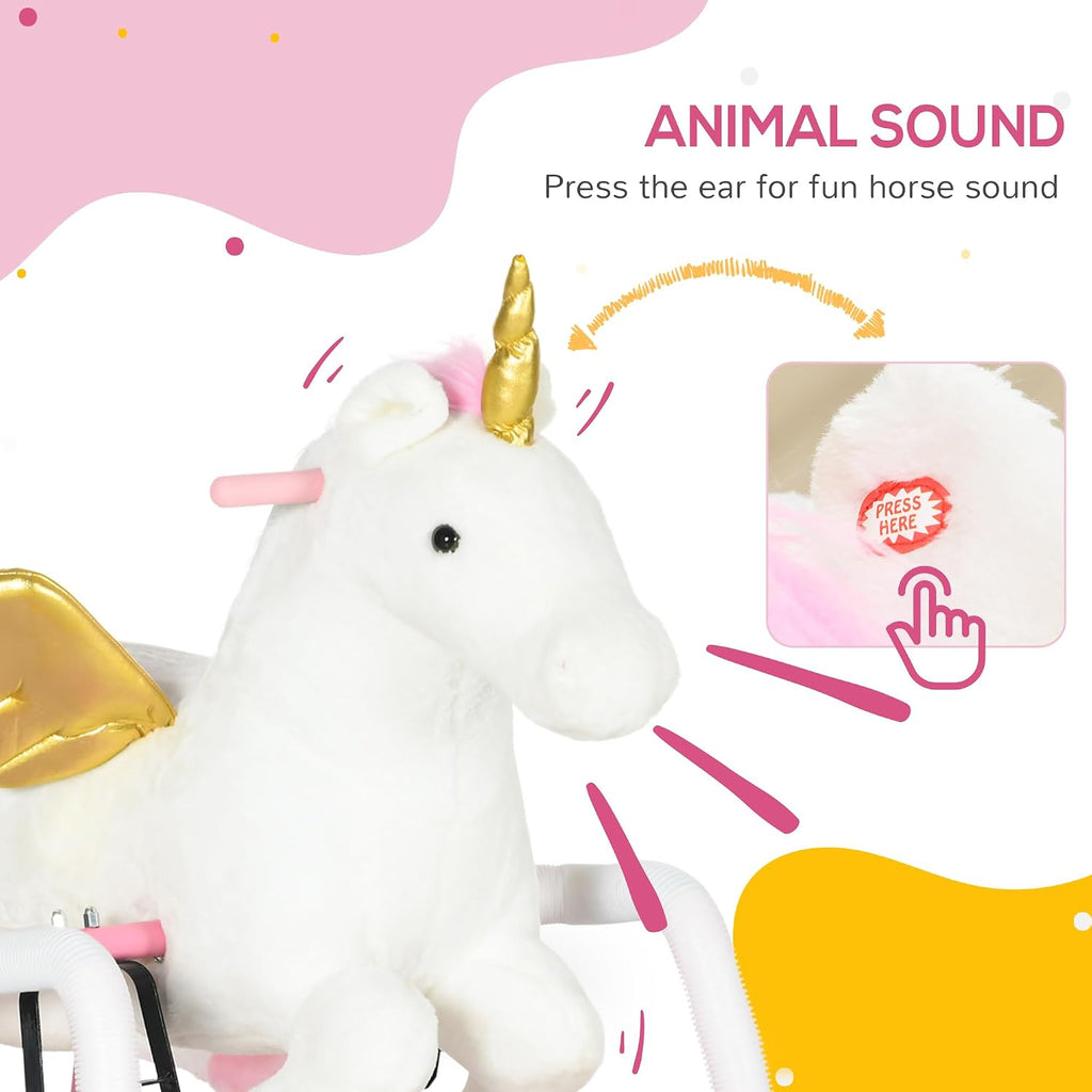Kids Spring Rocking Horse Ride on Horse for Girls and Boys Pink