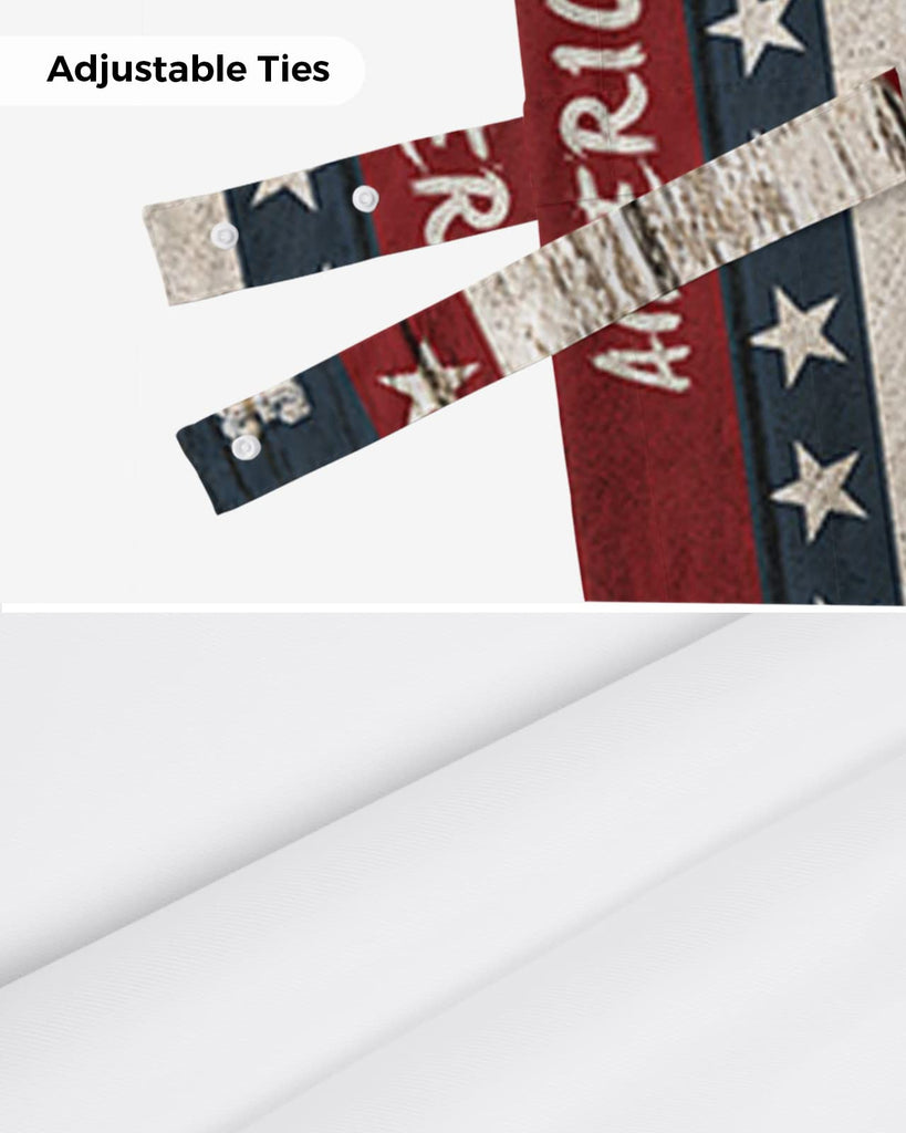 4th of July Tie Up Valance for Windows American Flag Patriotic Curtains Valances Rod Pocket Valance Window Treatments