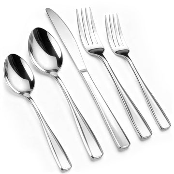 40 Piece Silverware Set - Stainless Steel Silverware Set Service for 8 People, Mirror Polished Flatware Set for Daily