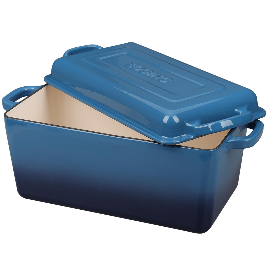 Enameled Cast Iron Dutch Oven, Oblong Bread Oven for Sourdough Bread Baking, Baking Pan, Dual Handles, Oven Safe, 4