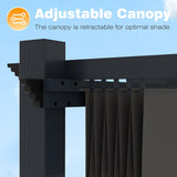 12' X 16' Outdoor Pergola, Aluminum Pergola Patio with Weather-Resistant Canopy for Backyard Deck Garden, Grey