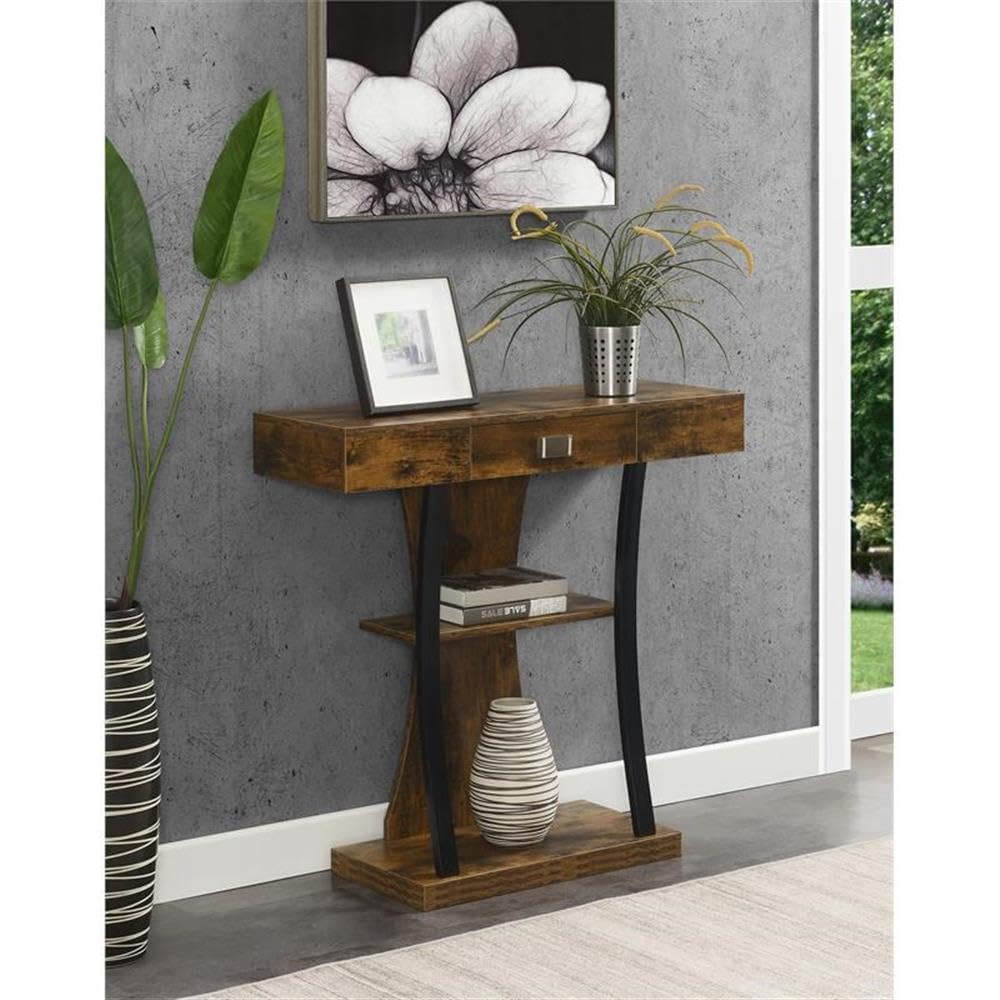 Newport Harri Console Table, Barnwood/Black