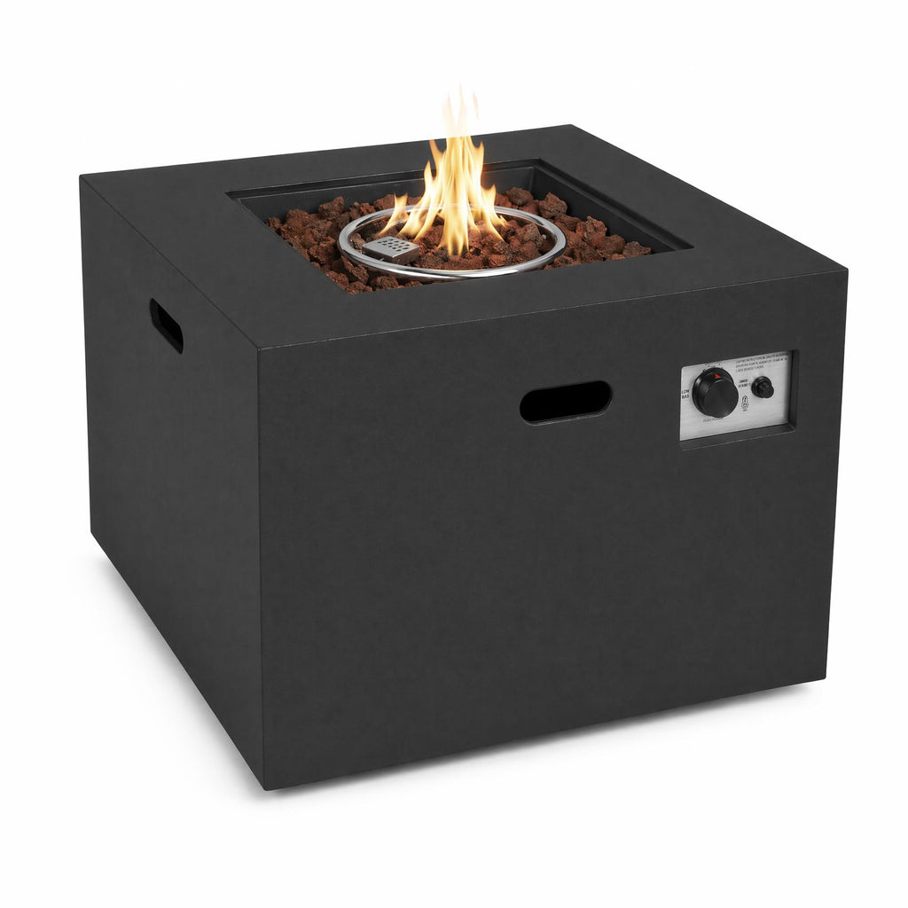 32 Inch Square Propane Fire Pit Table, Black