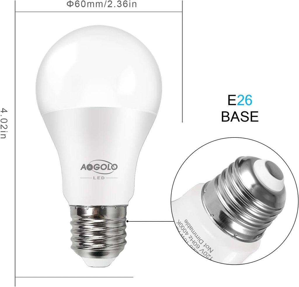 5.5W A19 LED Light Bulb, 2700k, 6 Pcs, 40 Watt Equivalent,Efficient LED Bulbs 500LM,E26 Medium Screw Base,Soft Warm