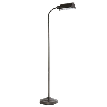 Natural Daylight Battery Operated Cordless Floor Lamp, Black Antique Brass