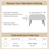Summer Pink Floral Table Cloth Rectangle Table, Embroidery Heavy Duty Cotton Linen Tablecloth, Farmh