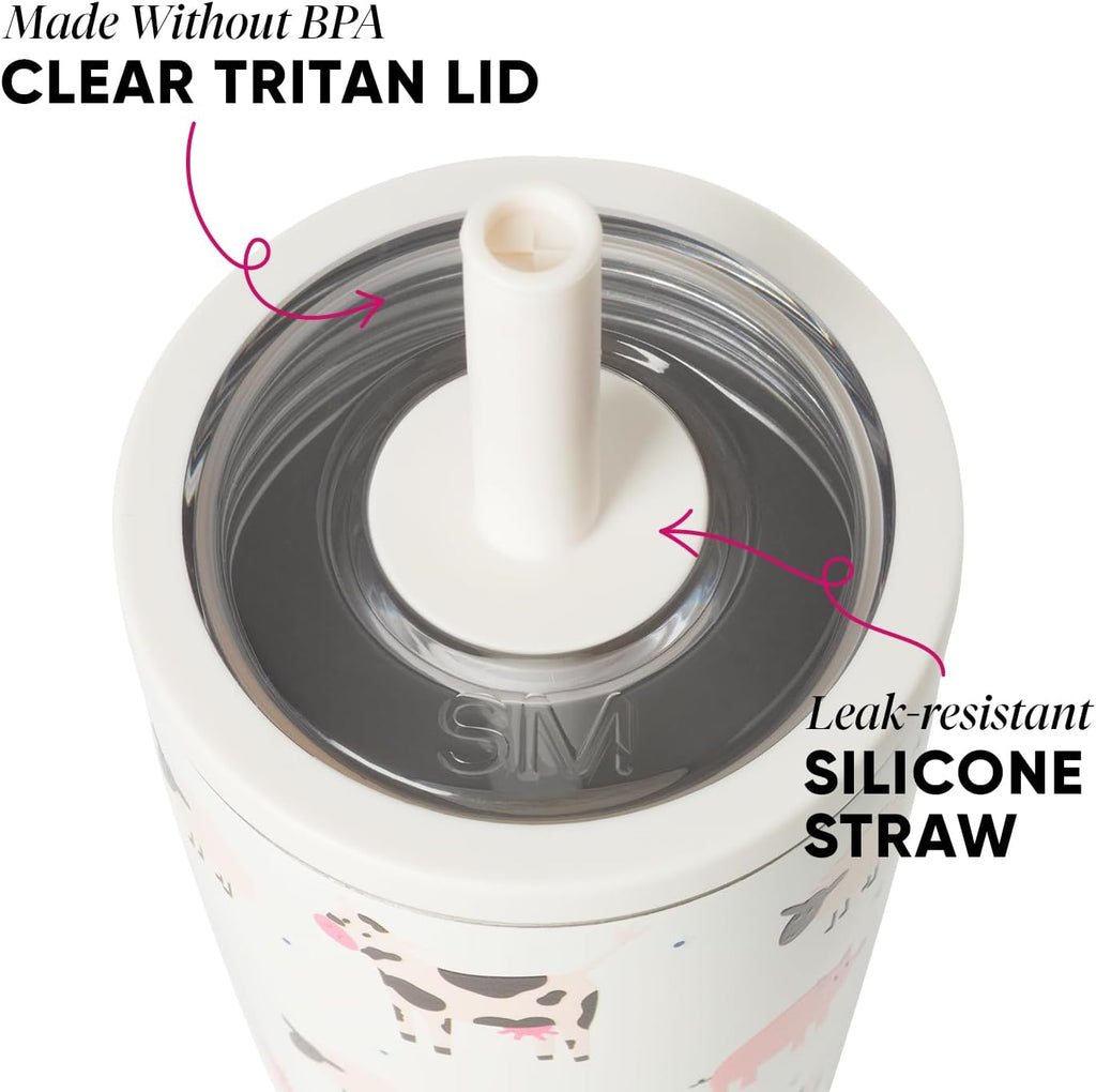 Stainless Steel Toddler Cup with Straw | 12oz | Ballerina