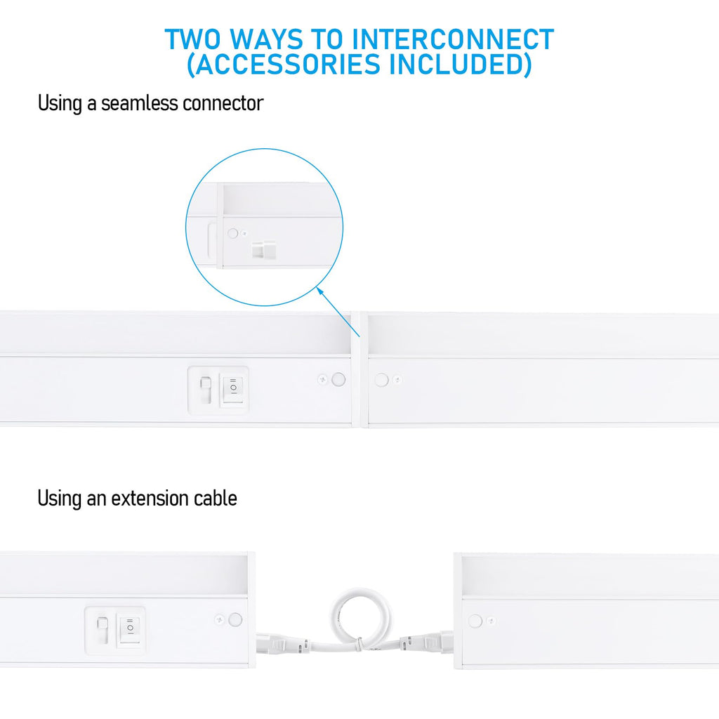 22 Inch 5CCT LED Under Cabinet Lighting Aluminum, White