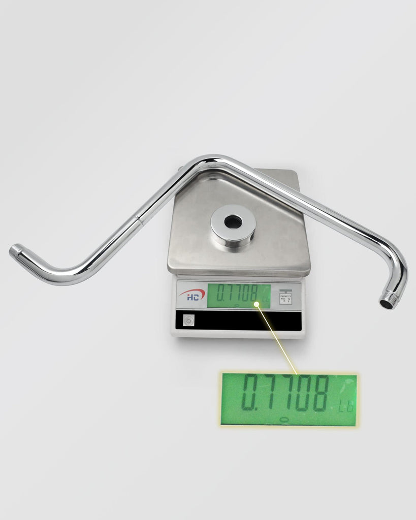 16 Inches Shower Arm Extension,S shaped Shower Arm with Flange,304 Stainless Steel High Rise Shower Head Arm