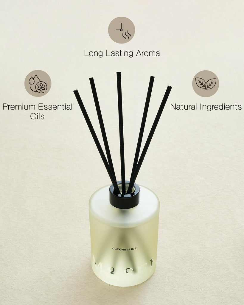 Reed Diffuser Set, Coconut Lime, 17 oz Natural Essential Oil