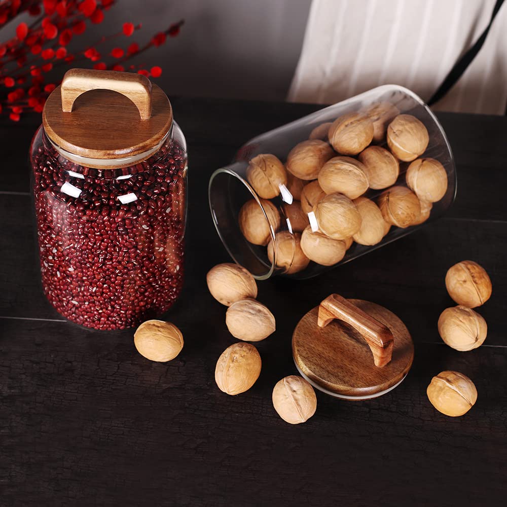 Canister Set of 2, Glass Kitchen Canisters