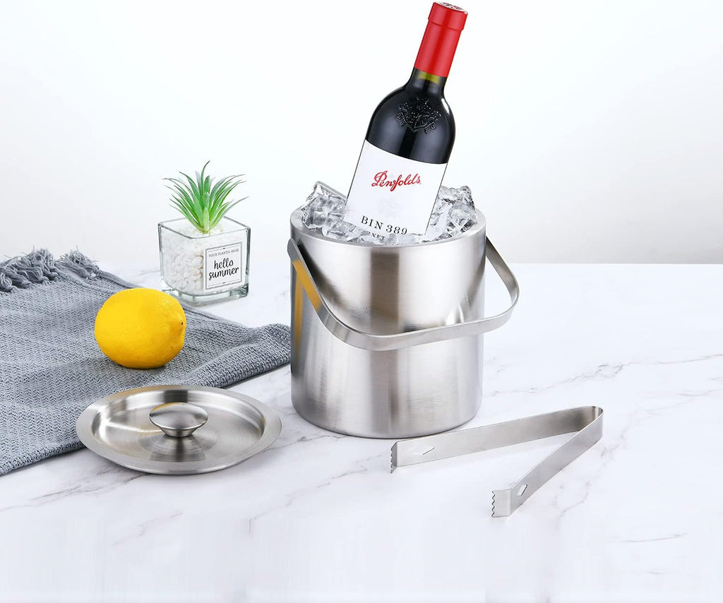 Mini Ice Bucket Portable Double Wall Ice Bucket with Tong