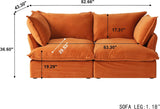82.66" Sectional Couch for Living Room, Modular Sectional Sofa, Modern Convertible Couches, Cushion Covers Removable, Down Filled Soft Sofas for Living Room, Home, Apartment (Orange) A124-B0F1JLP84J