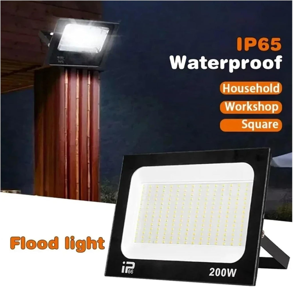 200W LED Floodlight Spotlight Outdoor IP66 Waterproof Courtyard Light Porch Garden Garage Street Indoor