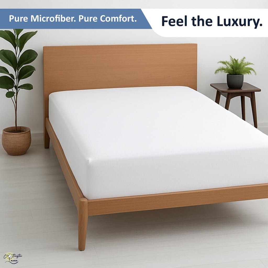 1 Piece Olympic Queen Fitted Sheet, Soft Brushed Microfiber, White