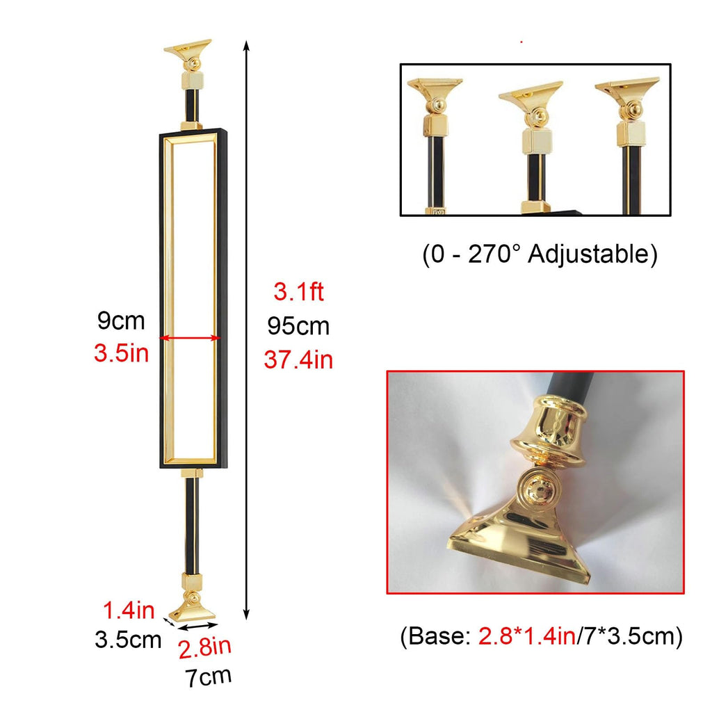 Stair Baluster Posts for Level and Slope Staircases, Black and Gold Metal Stair Spindles /Villas/Office, Staircase