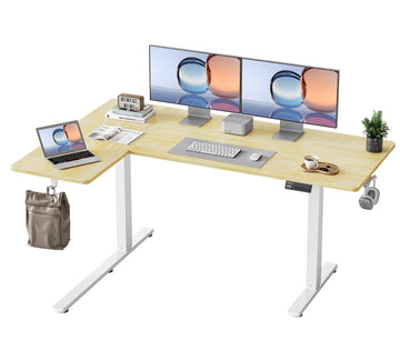 Reversiable L-Shaped Electric Standing Desk, 59 Inches Stand Up Corner Desk, Sit and Stand Up for Work Office Home