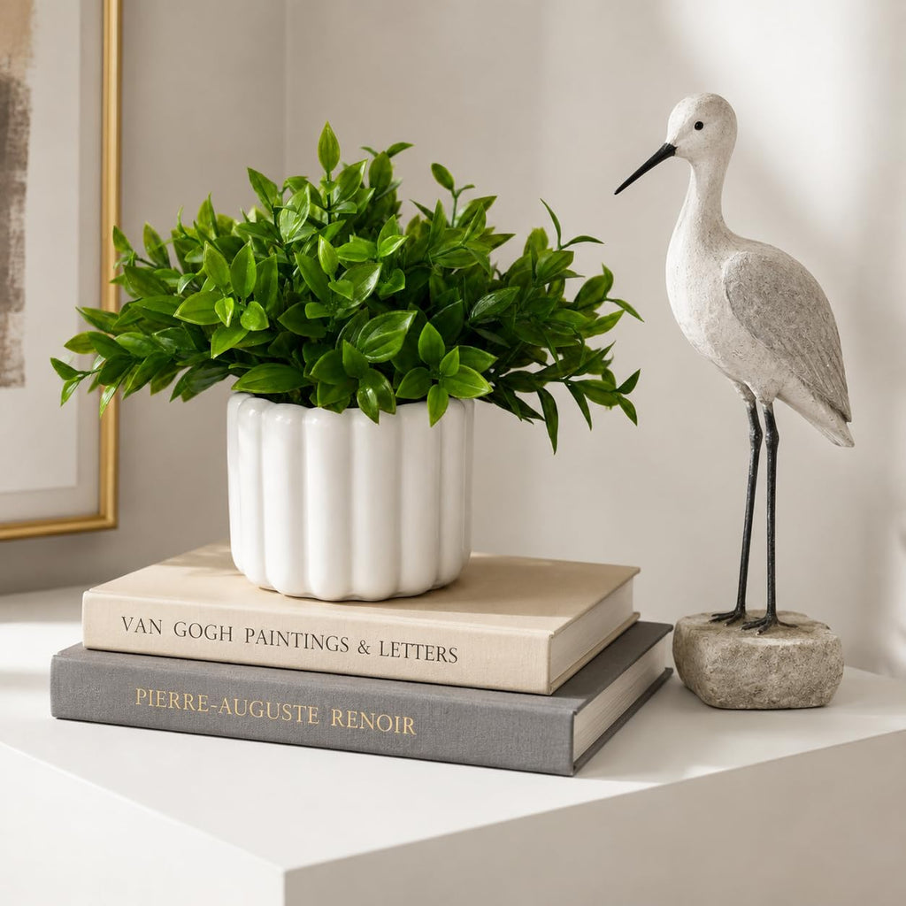 Artificial Eucalyptus Plant, 9" Faux Greenery in Ceramic Pot