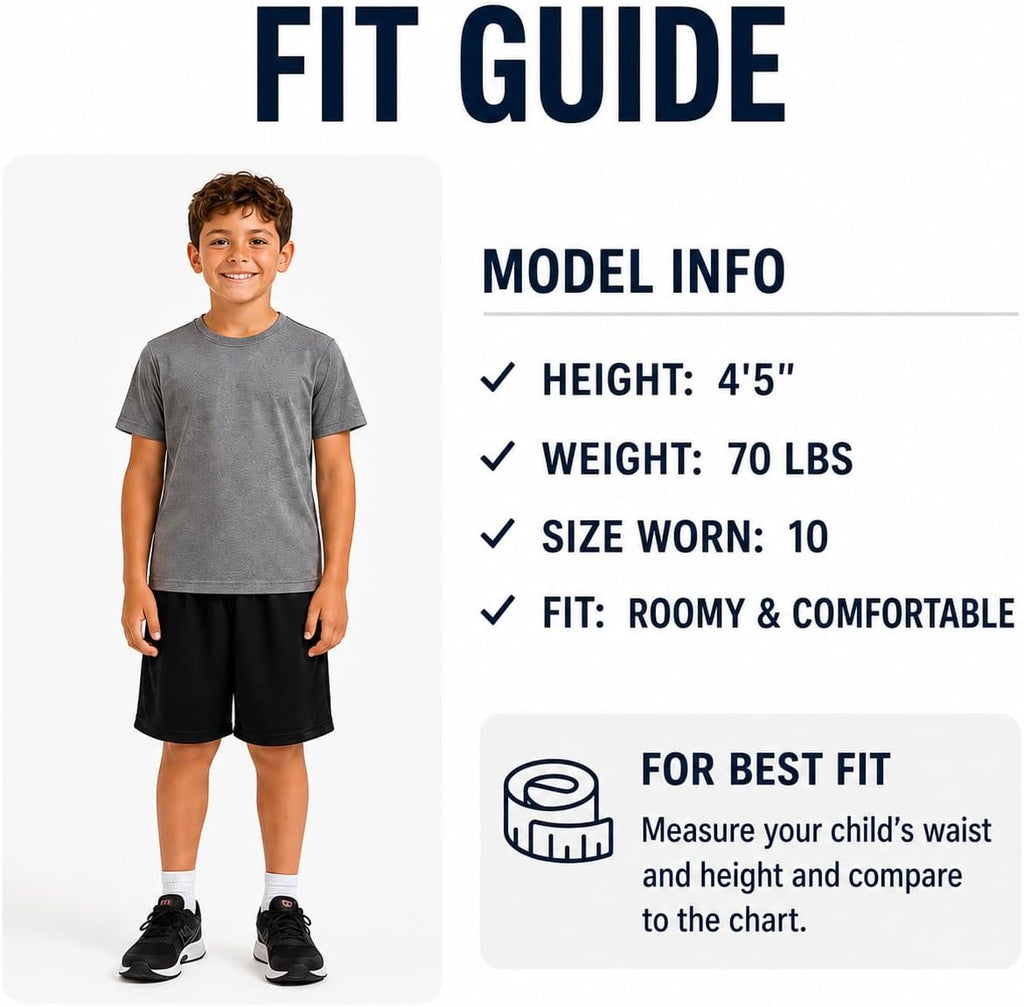 Boys Basketball Shorts 3 Pack Performance Active Mesh Shorts