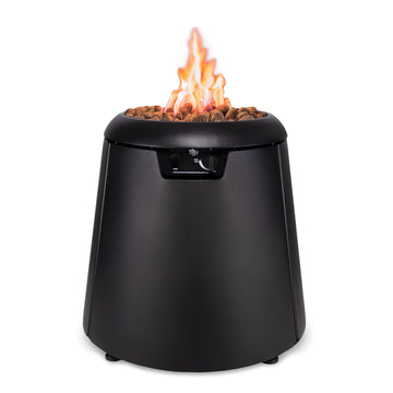 28.5-Inch Customizable Propane Fire Pit, 40, 000 BTU Outdoor Gas Fire Pit with Lava Rocks & Burner Cover - Modern