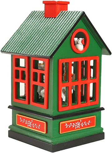 Christmas Wooden Carousel Music Box House Decorations Rotating Creative Design Music Box