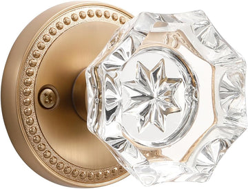 Door Knob Champagne Bronze Passage Crystal Glass Interior 1 Pack