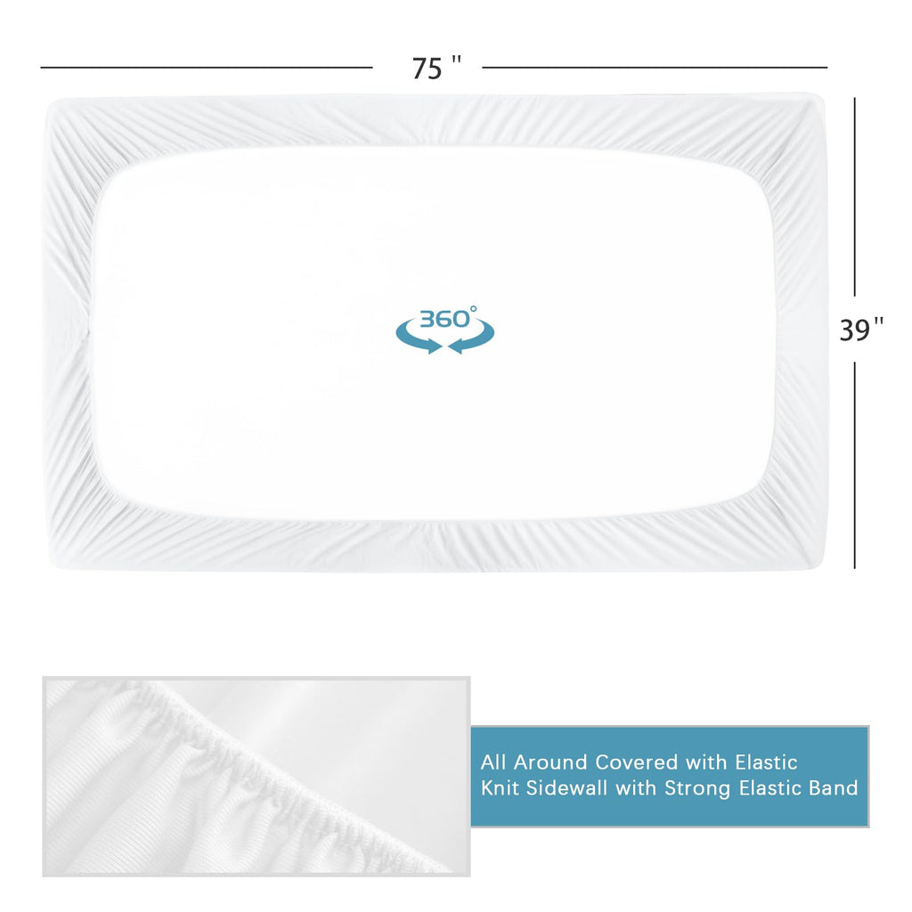 Twin Fitted Sheet 2 Pack, Twin Bedding Fitted Sheets Only, White