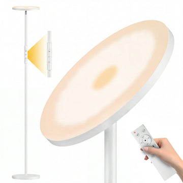 LED Floor Lamp, Bright Standing Lamp 350W Equivalent with Stepless Dimming, Modern Torchiere Room