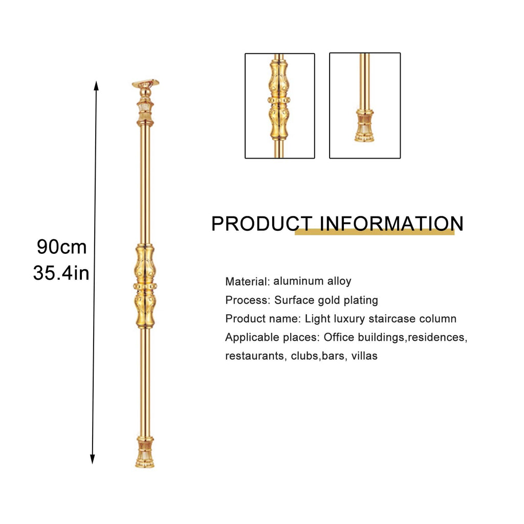 Steel Stair Baluster Posts, 180° Adjustable Metal Railing Stair Post, 35.4" Height Railing Spindles for Deck, Balcony