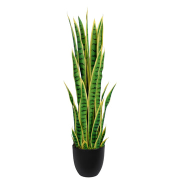 3ft Artificial Snake Plant - 36in Faux Sansevieria Plants, Fake Floor Plant for Indoor Outdoor, Front Porch Patio