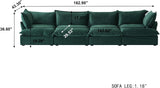 Modular Sectional Couches for Living Room, 162" Deep 4 Seats Sectional Sofa, Cushion Covers Removable, Two Corners and Two Middle, Sofas Furniture for Living Room, Green A124-B0F1CFXVB7