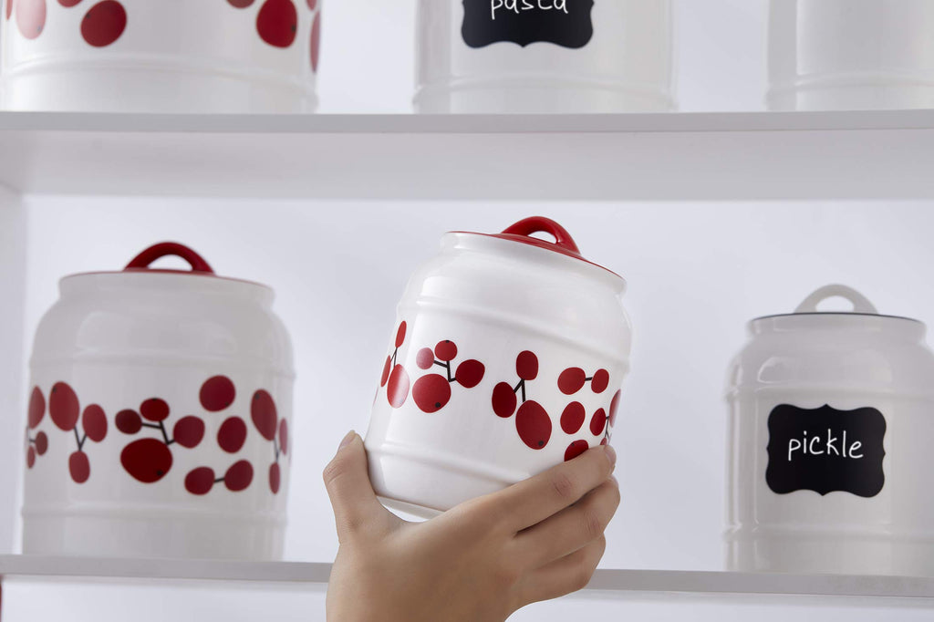 Ceramic canisters | 51 OZ Ceramic Food Storage Jar|White cookie jar|Ceramic canisters with lids|Coffee