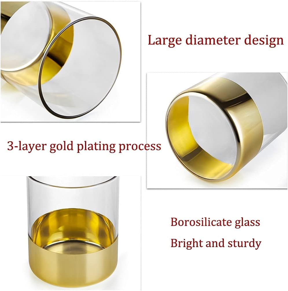 3-Piece Gold-Plated Storage Jars with Gold Lids - Elegant Kitchen Canister Set