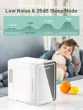 4L/6 Can Skincare Mini Fridge with Dimmable LED Mirror, Cooler & Warmer Fridge for Bedroom, Cosmetics, Office, Dorm &