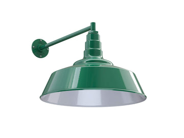 Dusk to Dawn | Redondo Barn Light | Outdoor Wall Mounted | 20 inch Dome | 20 inch Straight Arm | Large Farmhouse