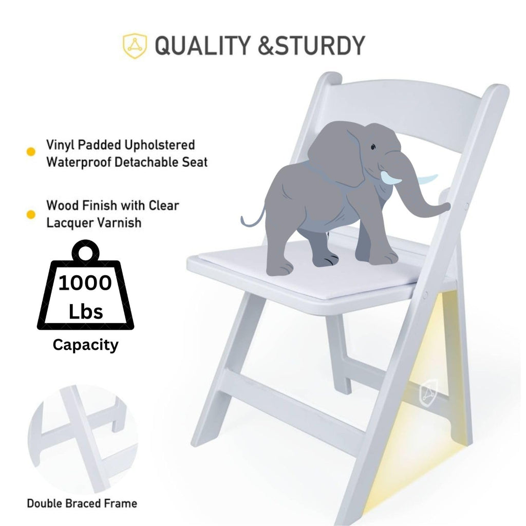 White 4 PCS Lightweight Resin Folding Chairs with Padding Unleash Comfort Foldable Chair and Durability