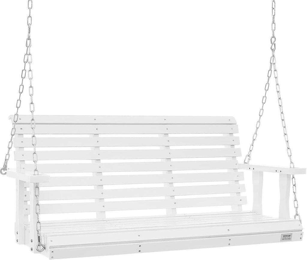 Wooden Porch Swing 4.5 ft, Patio Bench Swing for Courtyard & Garden, Upgraded 880 lbs Strong Load Capacity, Heavy