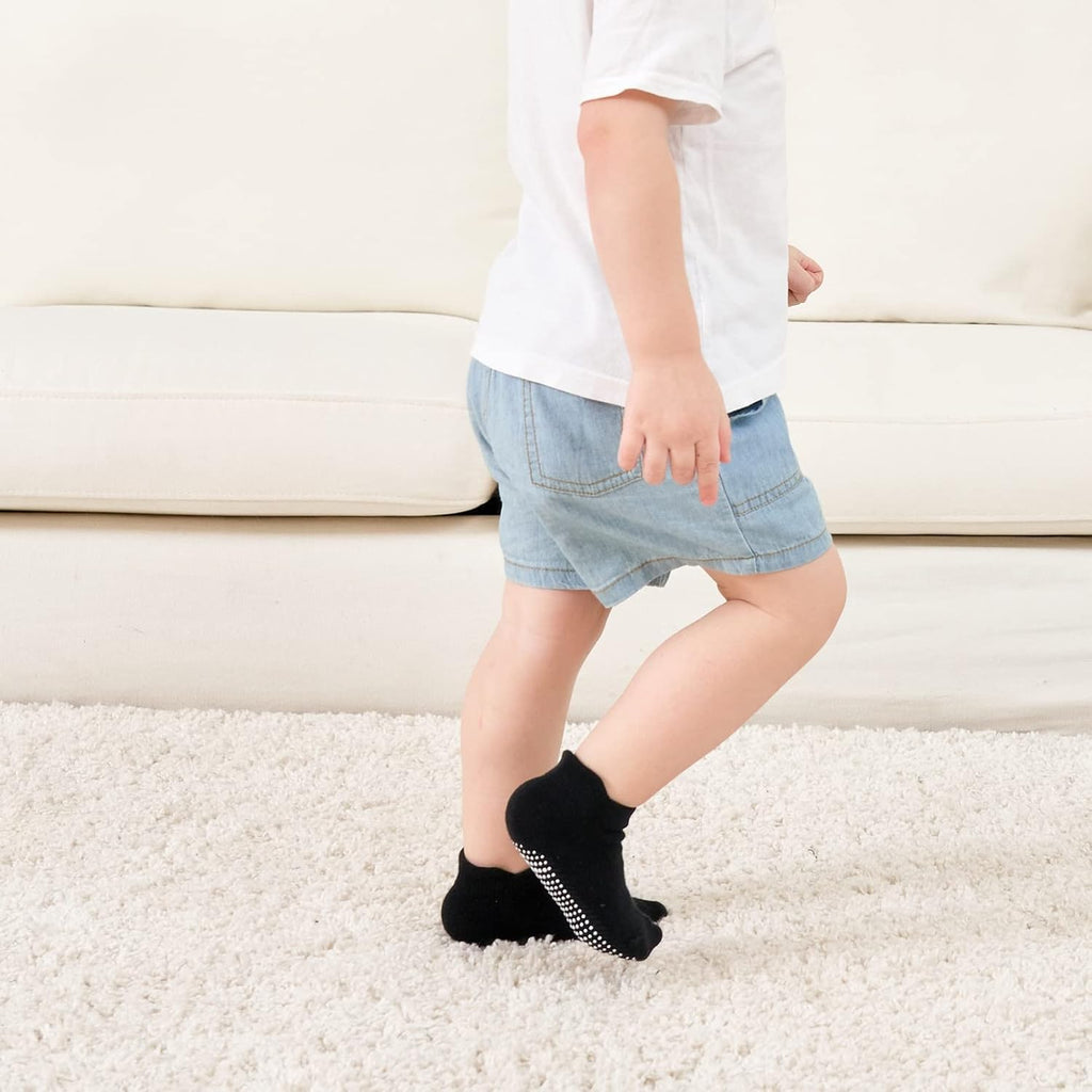 Baby Non Slip Grip Ankle Socks with Non Skid Soles for Infants Toddlers Kids Boys Girls