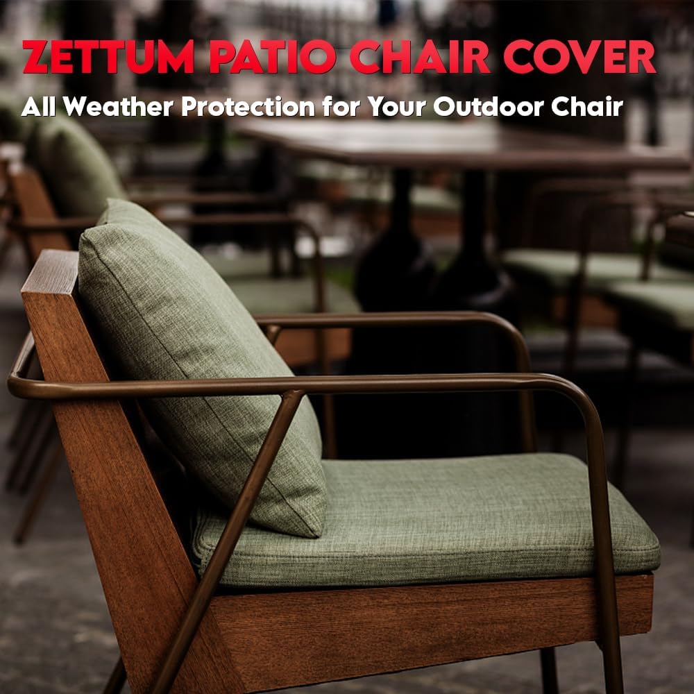 Patio Chair Covers 2 Pack - 600D Outdoor Chair Cover Waterproof & Heavy Duty, Lawn Lounge Furniture Cover for Wicker